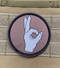 Circle Game Hand A Ok Funny Tactical Army Military Morale Patch Hook Loop Brown