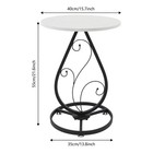 Side Table Round End Table Sofa Table Tv Tray Drink Coffee Table Black  White