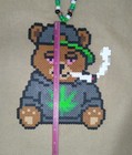 Stoner Bear Perler Bead Kandi Necklace-edc-rave-festival-plur-edm