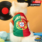 Pets World Cup 2026 Jersey Shirt Striped Ribbed Trim Breathable Dog   Cat Jersey