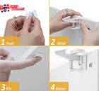  12-pack  Invisible Baby Proofing Cabinet Locks - No Drill Child Safety Drawer L