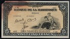 Set 2 Pcs Banknote Martinique 25 Francs 1944 Abnc Print Rare