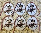 Valentines  Flying Pink Witch  Retro  Linen Cardstock Hang Tags Set Of 6