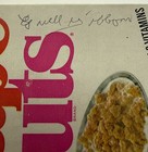 Hand Signed  Euell Gibbons Vintage 1970 s Post Grape Nuts Cereal Box Autographed