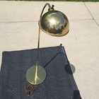 Vintage Brass Adjustable Gooseneck Floor Lamp Mcm Mid Century Modern Dome Light