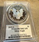 2019 S 1oz Silver Eagle Proof Pcgs Pr70 Dcam - Chicago Ana Label