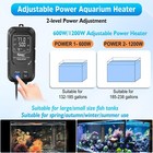 Hygger Aquarium Heater  Adjustable Power 600w 1200w Fish Tank Heater With Int   