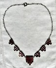 Vintage 1930s Art Deco Purple Czech Vauxhall Step Glass Necklace