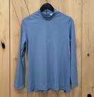 Vintage 60s Sax For Hooper Blue Mock Turtleneck Top Zip-back Size 16 Nos