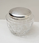 Antique American Pressed Glass Powder   Dresser Jar  1
