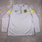 Nike Chelsea Fc Mens Quarter Zip Training Top Grey Yellow Soccer Pullover L 