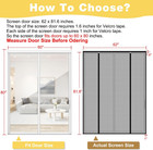 Double Door Mesh Screen Magnetic Fit Door Size Up To 60 X 80 Inch Gray
