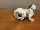 Vintage Ceramic French Bulldog Figurine Brown   White Porcelain Dog Statue Mcm