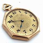 Antique Elgin 14k Gold Filled 7 Jewels Swiss Octagon Shaped Working Pocket Watch