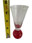 Vintage Mid Century Bubble Bottom Cordial Shot Glass Blue Red  4 5  Mcm Vtg -