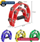 4 Pack 9 Inch Half Moon Tambourines For Adults Church  Multicolor   Percussion M