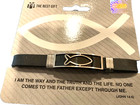 8    Unisex Silicone Christian Bracelet Jesus  Fish  Black   Silver   Safery Clasp