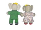 Vintage 1989 The Toy Works Babar   Celeste Bean Plush Elephants By L  De Brunhof