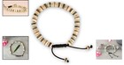 White Tibetan Prayer Mala - Embedded Yak Bone Beads Bracelet For Meditation