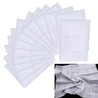 12 Pack Men   s Handkerchiefs 100  Cotton 16x16 Inch White Pocket Hankies