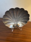 Vintage Solid Brass Footed Sea Shell Soap Dish Clam Scallop Made In India - 8   
