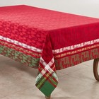 Cotton Tablecloth Christmas Tree Print Unlined Durable Table Cover Parties New