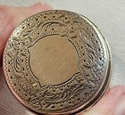 Antique Cut Glass Dresser  Vanity Jar Repouss   Sterling Silver  Hallmark  Nice 