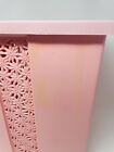 Rare Vintage Fesco Mcm Pink Plastic Hamper Daisy Flowers Mid Century 70s Retro