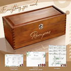 Large Wooden Recipe Box With Cards And Dividers  Vintage Style Wood 4x6 Recipe H