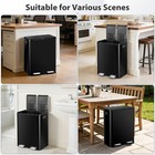 Dual Trash Can 60liter 16gallon Stainless Steel Step Trash Can Garbage Bin Black