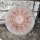 Vintage Art Deco Ceiling Glass Shade Frosted Starburst Three Chain 1920