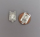 Lot 3 Mary Lady Fatima Rosary Center Rosaries Centerpiece Italy  T111 Silver