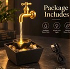 Tabletop Water Fountain Usb Led Zen Desk Fountain Relaxing Home Office Decor