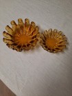 Amber Decorative Ashtray Vintage Art Deco Mid Century Glass Art Deco