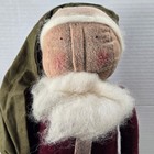 Handmade Primitive Santa Claus Fabric Weighted Doll Folk Art Christmas Decor