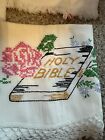 Vintage Lot Of Religious Embroidered Linens Hand Stitched  Free Shipping