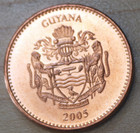 2005 Guyana 5 Dollars Sugar Cane Unc 