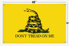Don   t Tread On Me Gadsden Flag Banner 48x36 Yellow Snake Patriotic Wall Decor