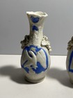 Antique 19th Century Jasperware Vases With Eagles Pair Blue 
