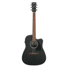 Used Ibanez Pf54ce Cutaway Dreadnought A e Guitar - Weathered Black