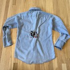 Vintage Childs Size 10 70s Embroidered Cotton Chambray Shirt Button Up Hippie
