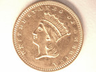 1862 Civil War Era Gold  1 In Numis Container - Uncirculated In Terrific Shape 