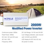 Power Converter 2000w Modified Sine Wave Inverter 12v 24v To 120v Truck Home Rv