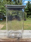 Antique Early 1900 s Glass Embossed Mail Box With Painted Metal Lid Vintage