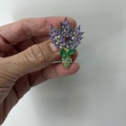 Purple Lavender Crystal Flower Brooch Elegant Rhinestone Pin Gift For Women New