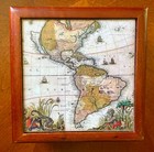 Colonial Williamsburg Mahogany Keepsake Box Engraved Tile Top Rare  - New W card