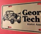 Georgia Tech University Alumni Association Booster License Plate 1930s Ford