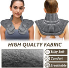 Reusable Microwavable Hot   Cold Therapy Pad   Unscented Soft Grey Neck Warmer