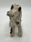Stone Critters Goat Figurine Eating Can Bell 1985 Vintage Farm Black White