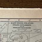 Antique Colorful 1923 Map Of East India Islands 9x6 Inches